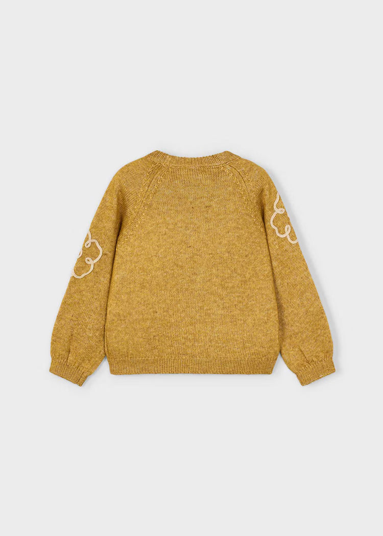 Flower Applique Knit Sweater