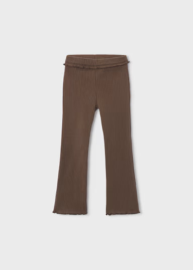 Ribbed Flare Leggings - Coffee