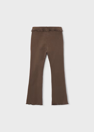 Ribbed Flare Leggings - Coffee