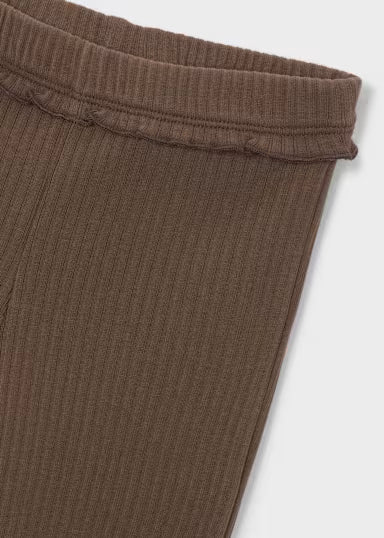 Ribbed Flare Leggings - Coffee