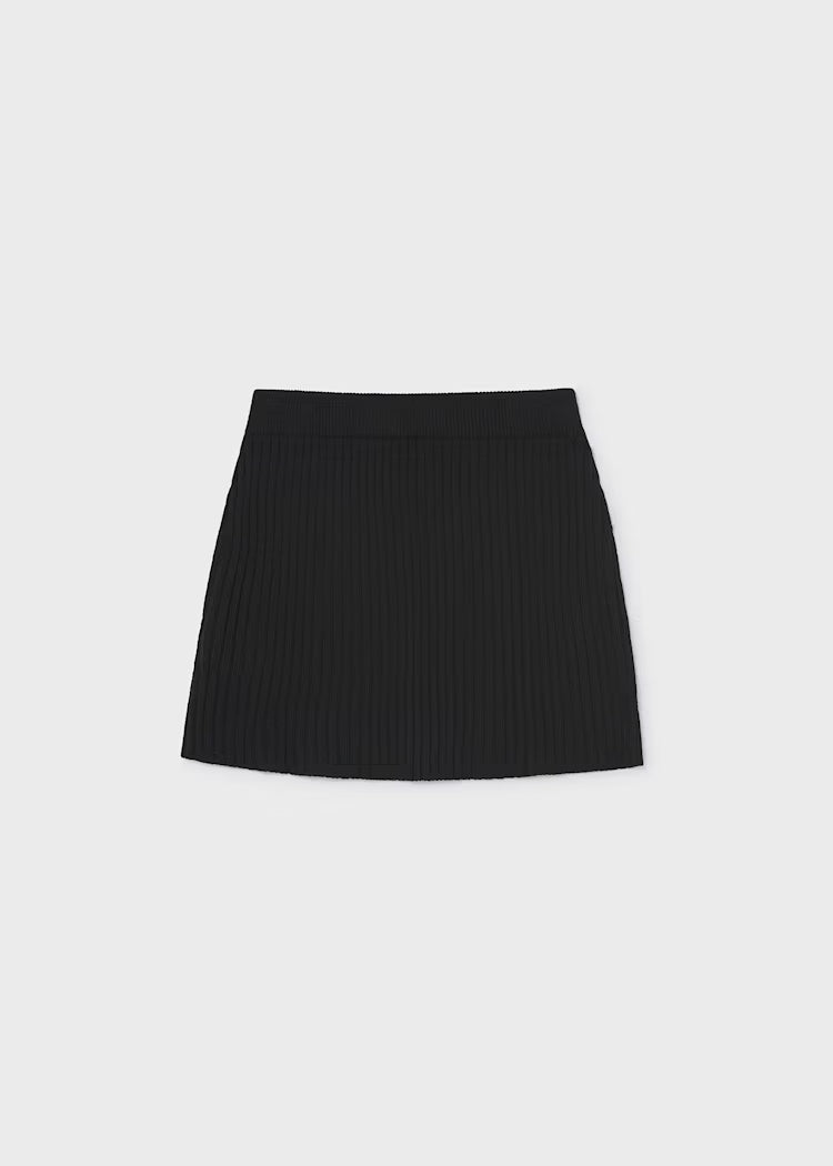 Girl Ribbed Skirt - Black