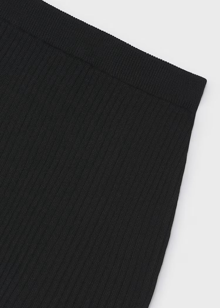 Girl Ribbed Skirt - Black