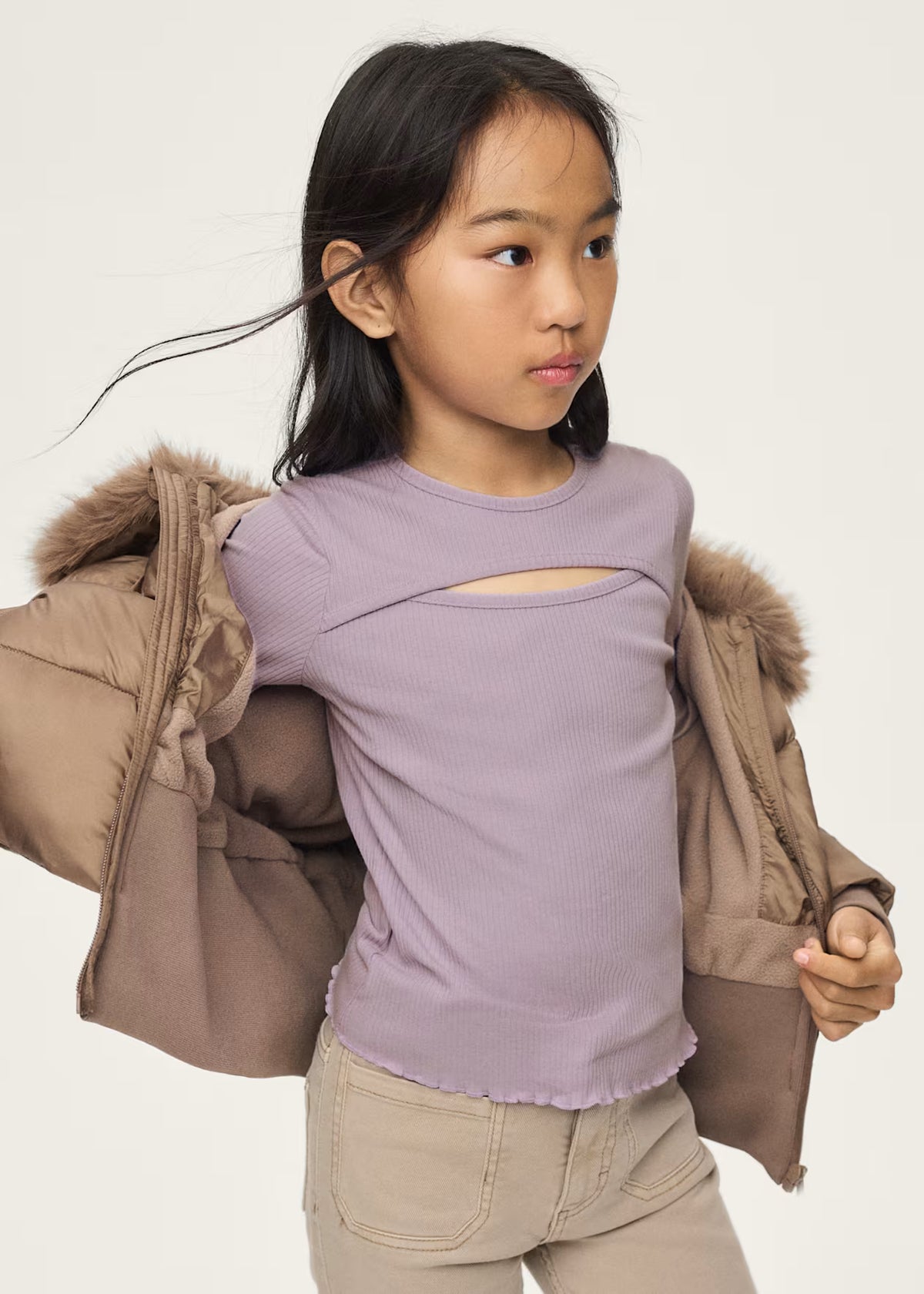 Ribbed T-Shirt With Opening
