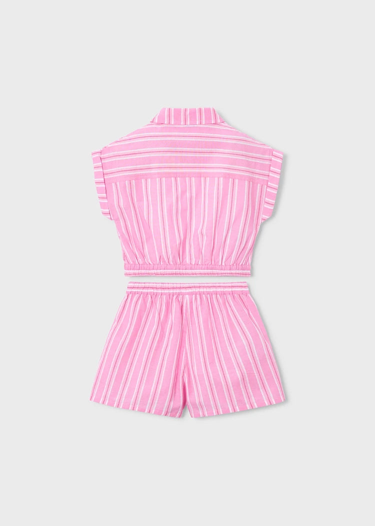 Striped Shorts & Blouse Set