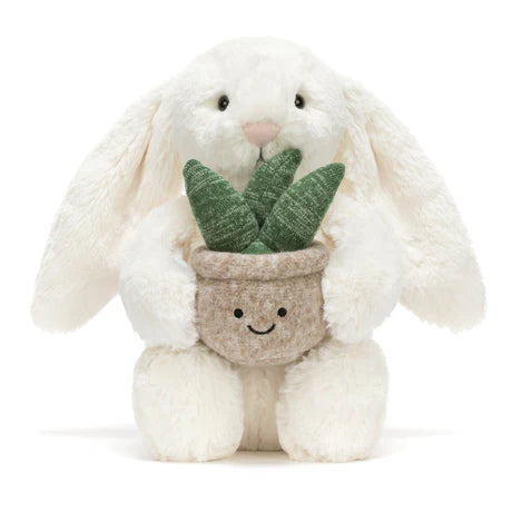 Cream Bunny With Plant