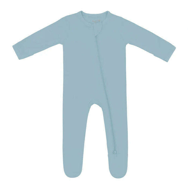 Zippered Footie in Dusty Blue