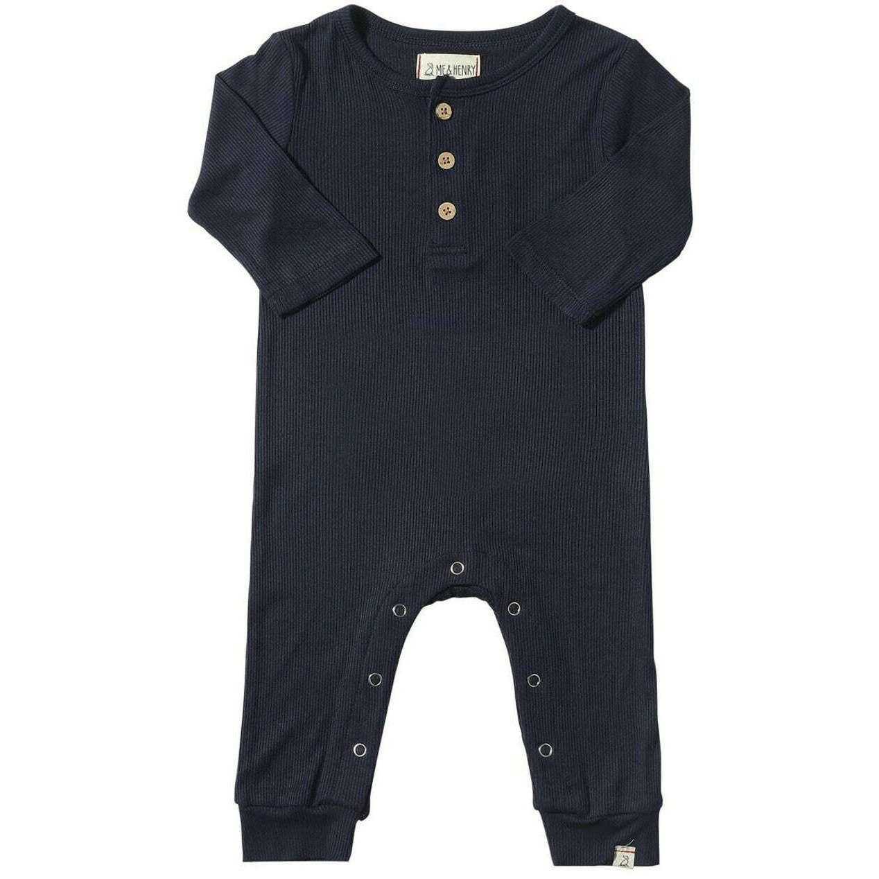 Mason Ribbed Romper - Navy - Size 12-18M