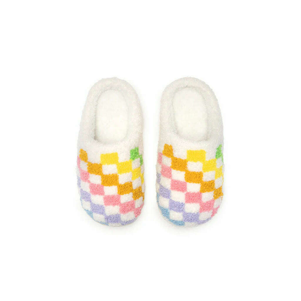 Rainbow Checker Slippers - 2 Sizes