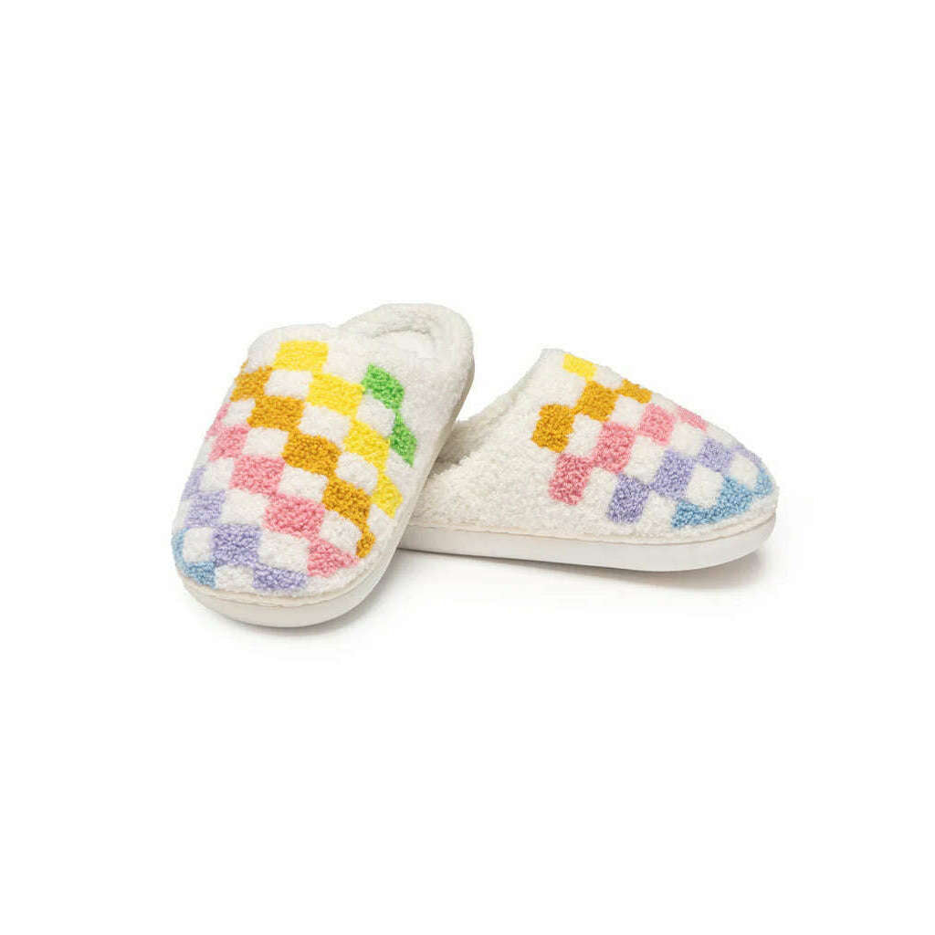 Rainbow Checker Slippers - 2 Sizes