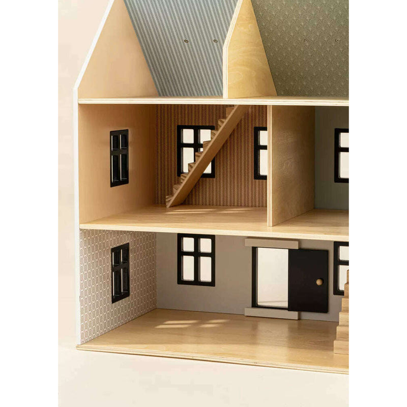 Plain wood top dolls house