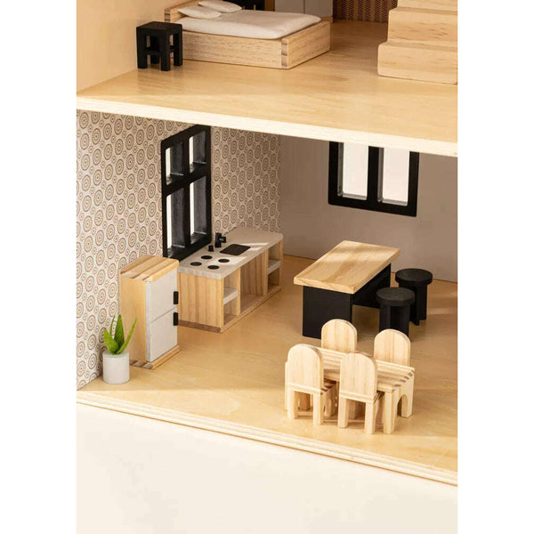 Wooden Doll House Kitchen Furniture & Accessories (11 pcs)