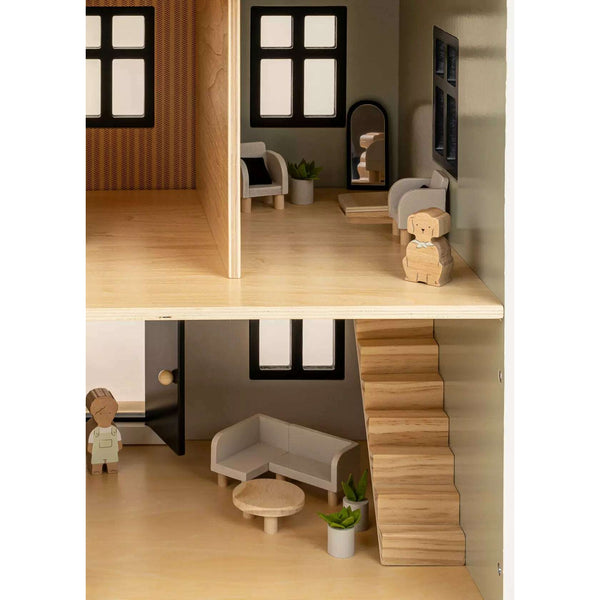 Wooden Doll House Living Room Furniture & Accessories (10 pcs)