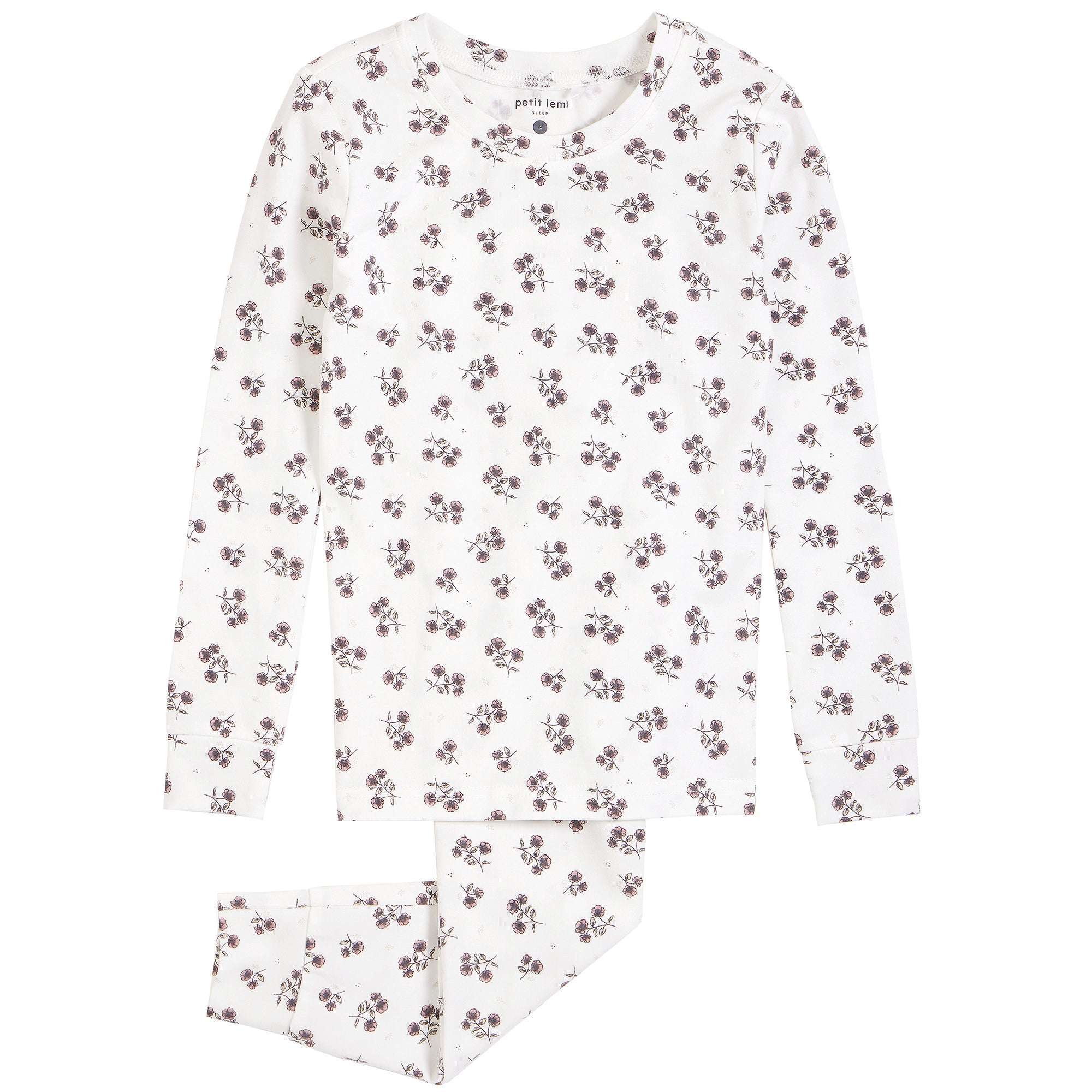 Floral Print Off-White PJ Set - Size 14