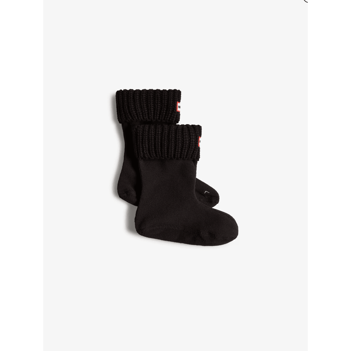 Kids Recycled Half Cardigan Cuff Boot Socks - Black & White