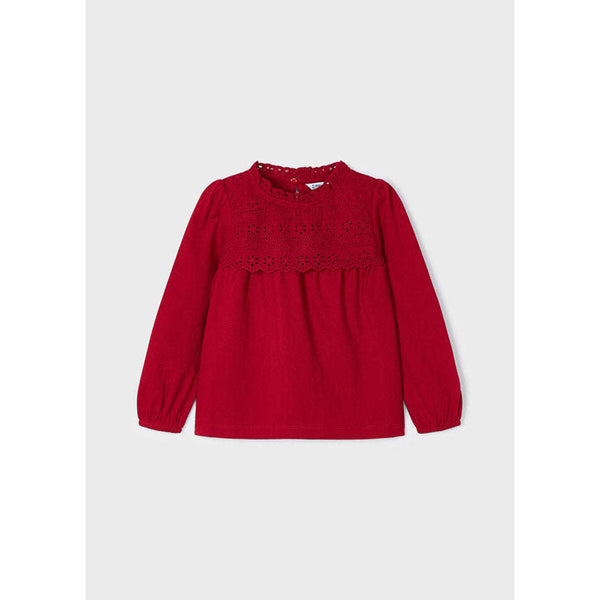 Red Embroidered Shirt - Size 8