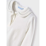 Long Sleeve Polo Shirt - Off White & Silver