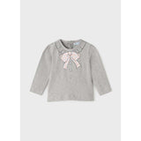 Long Sleeve Bow T-Shirt - Size 6M