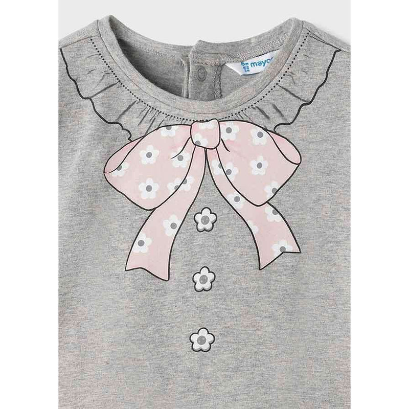 Long Sleeve Bow T-Shirt - Size 6M