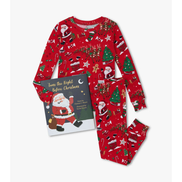 Twas the Night Before Christmas Book and Pajama Set - Red