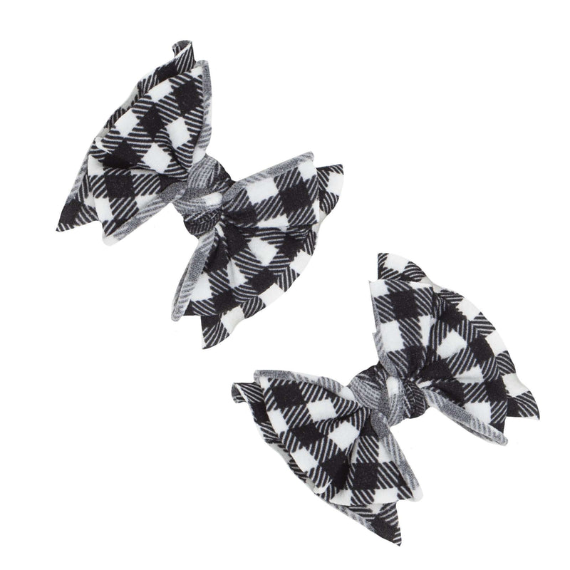 2pk Printed Baby Fab Clips - Black Gingham
