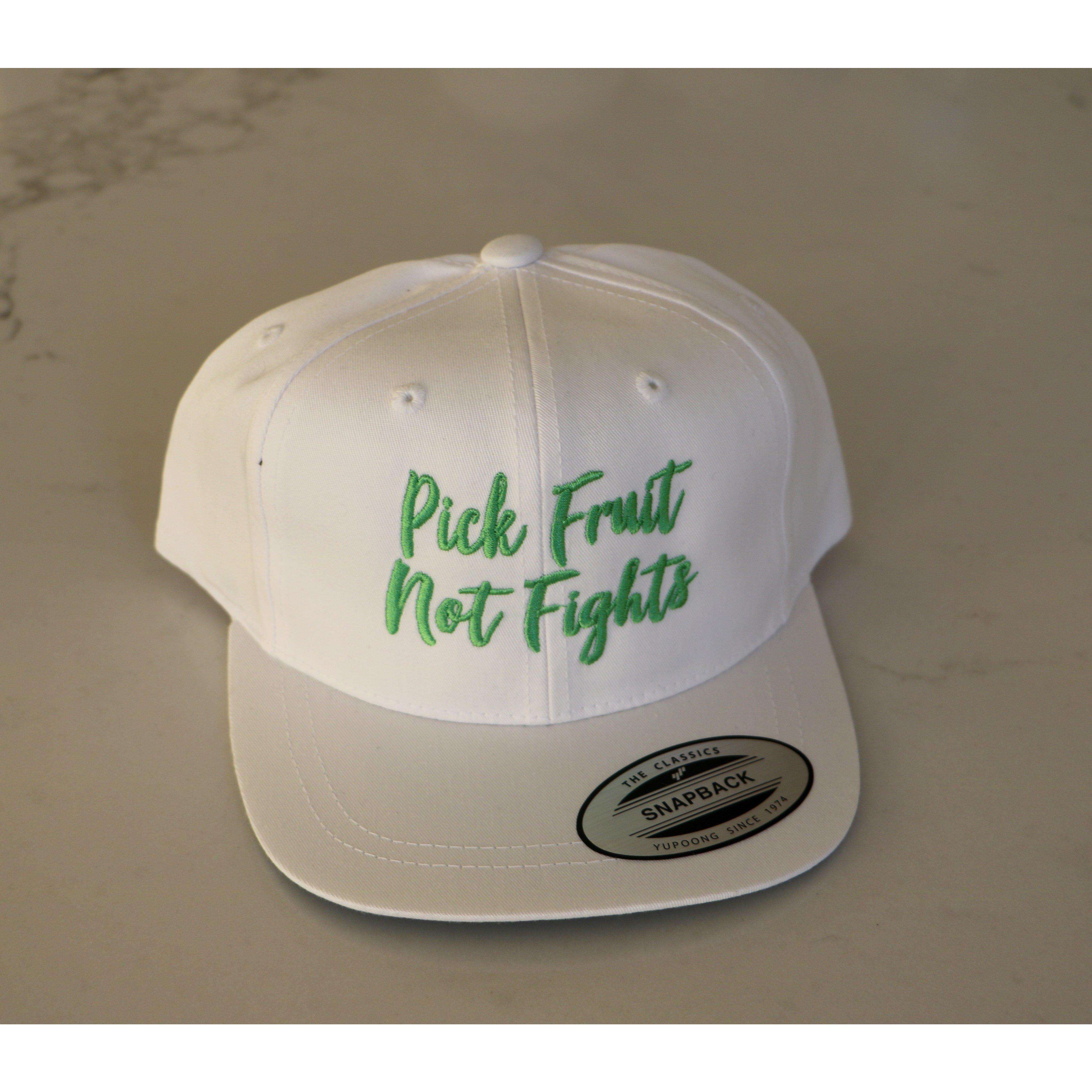 Pick Fruit Not Fights Hat - White