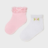 Set of 2 Baby Girl Socks - Size 6M