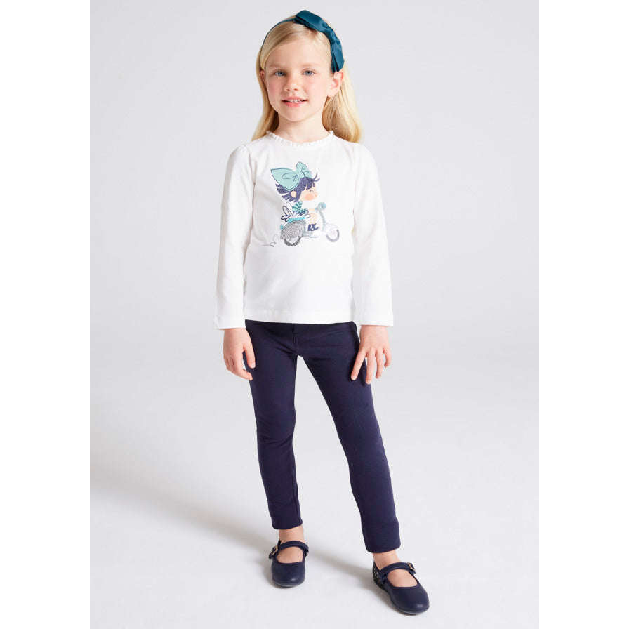 Navy Girls Bow Pants